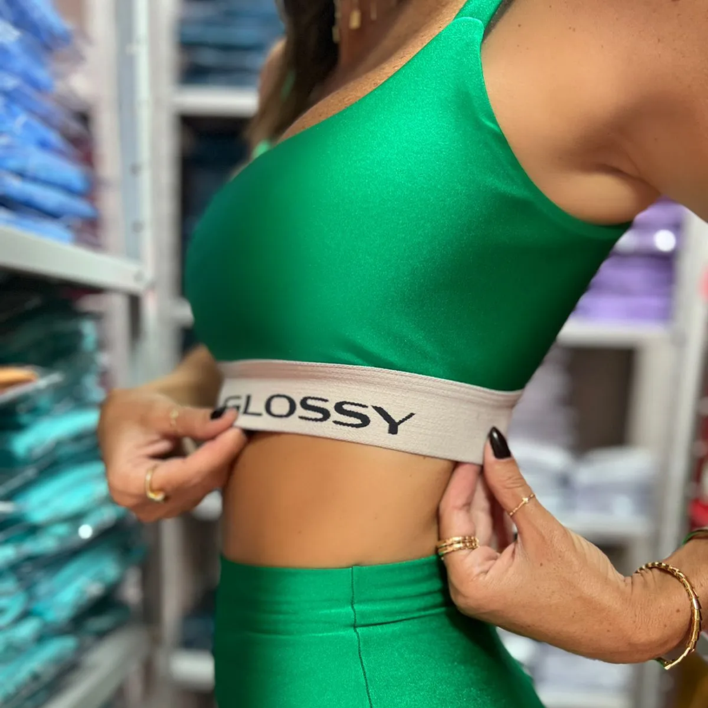 Glossy Verde Bandeira Top