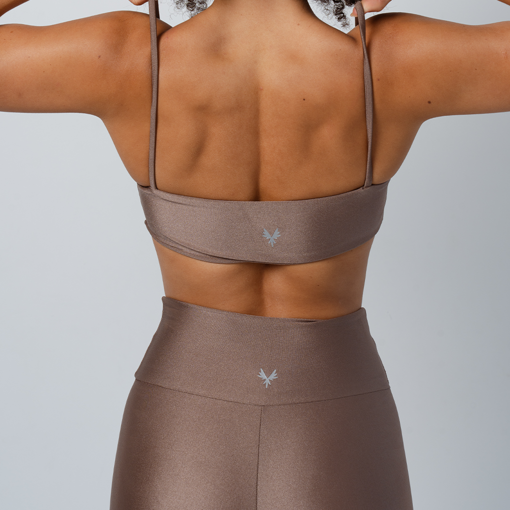 SHINE Mocha Drape Top