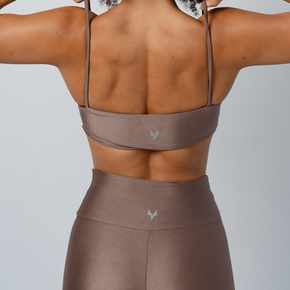 SHINE Mocha Drape Top
