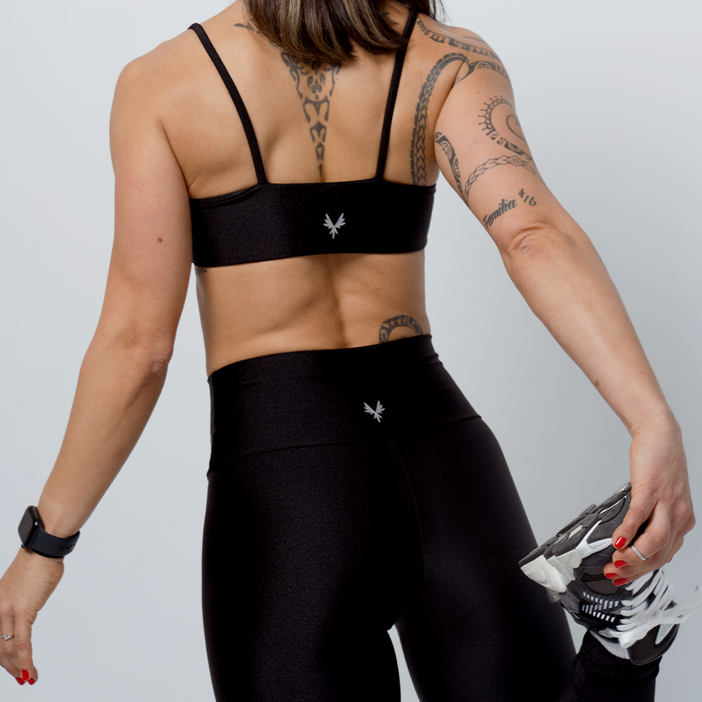 SHINE Black Drape Top