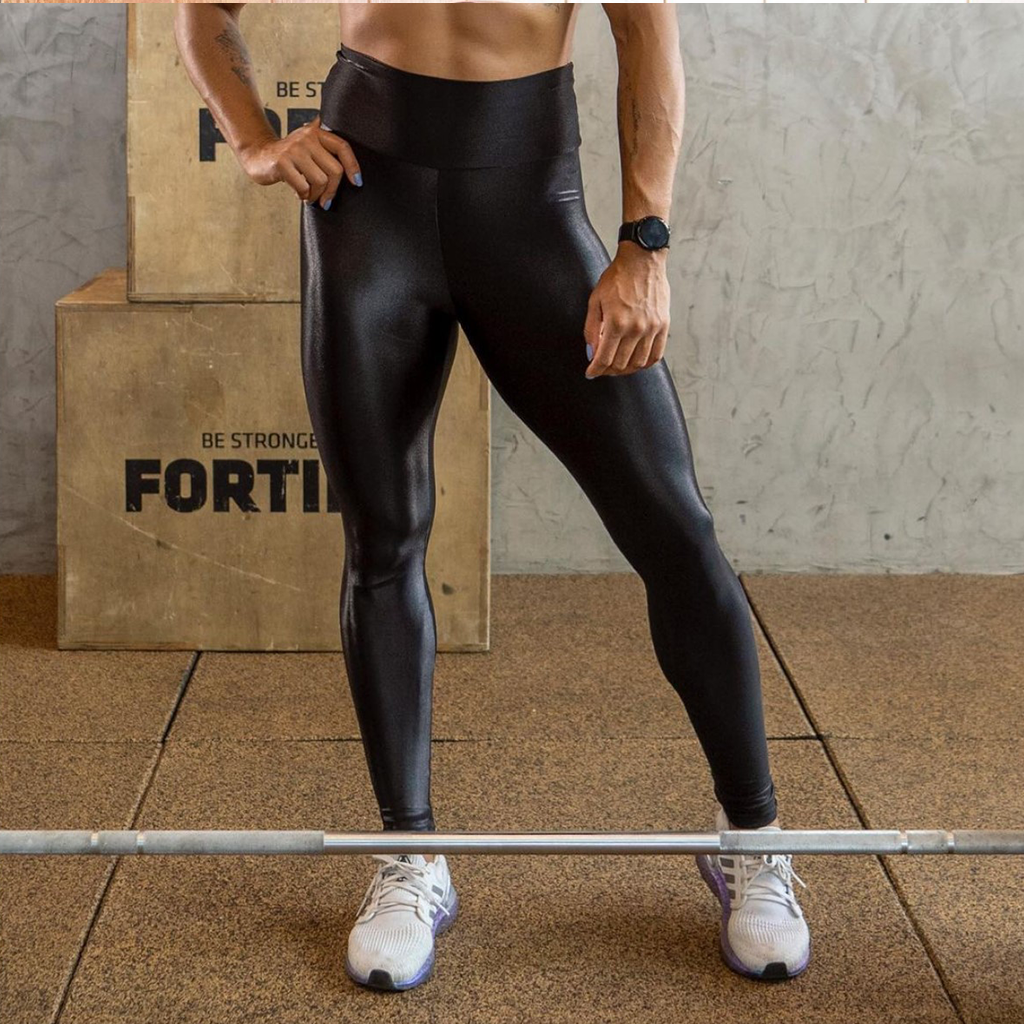 Glossy Preto Cirre Leggings